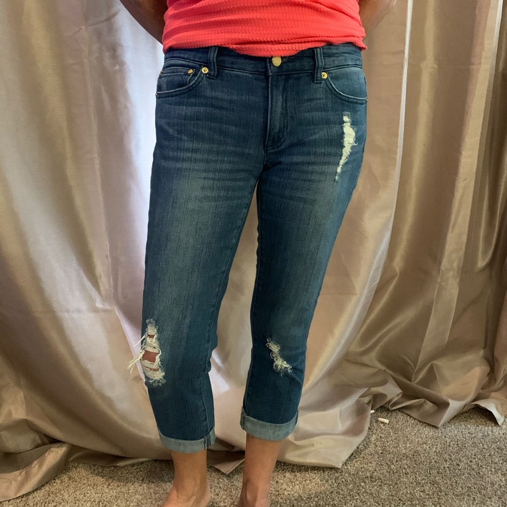 Michael Kors Distressed Slim Boyfriend Jean